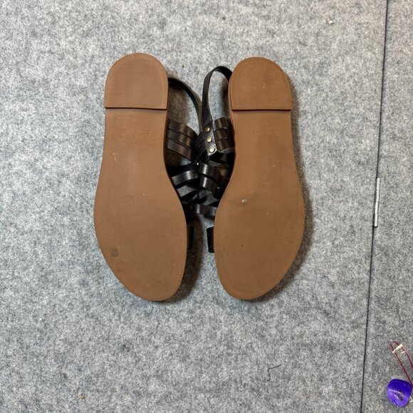 Cole Haan Francie W21146 Womens US 9 B Casual Sandals Black Leather Strappy Flat - Picture 3 of 5